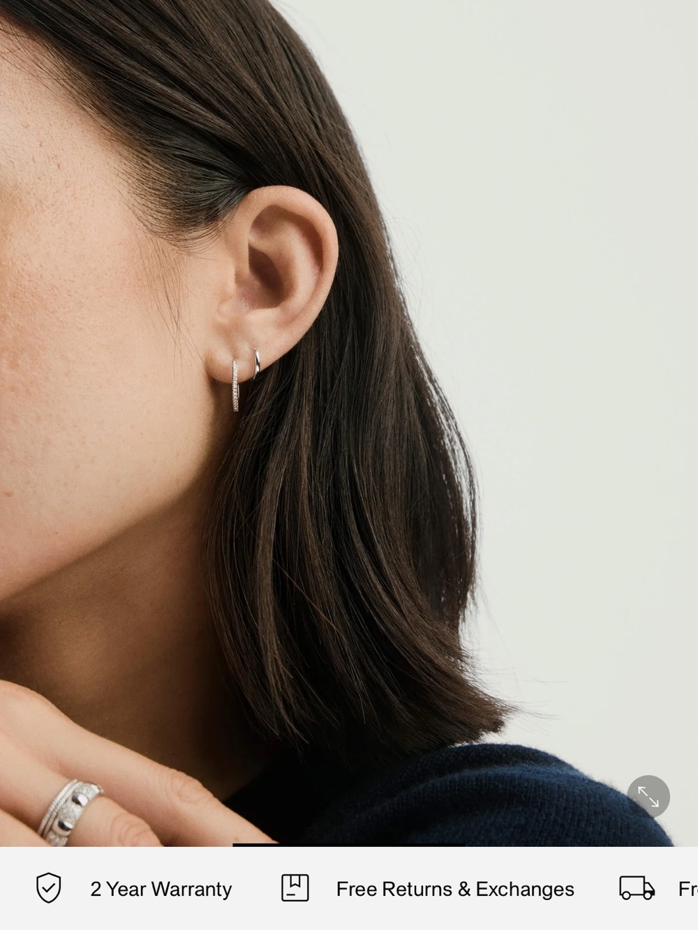 Mejuri Silver Huggie Hoop Earring